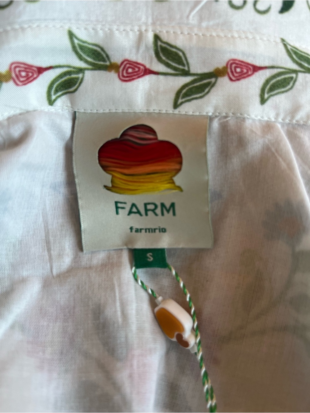 FARM Rio Stitched Garden Off-white Long Sleeve Mini Dress Size S Small NWT - Picture 6 of 7
